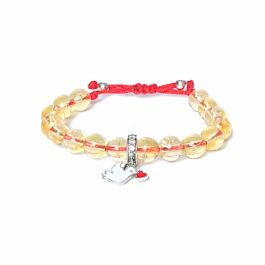 Pulsera bebé con piedra natural citrino y charm «mensaje de amor» en plata 925