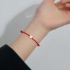 Hilo Rojo Trébol de Plata 925 Protección Abundancia - Imagen 2