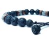 Pulsera triple protección; jaspe, lava y sándalo - Imagen 2