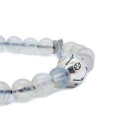 Pulsera de signo zodiacal CÁNCER con piedra natural y charm de plata 925 ✨🌌