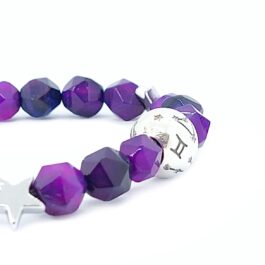 Pulsera de signo zodiacal GÉMINIS con piedra natural y charm de plata 925 ✨🌌