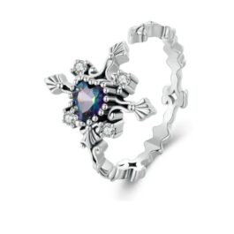 Anillo Cruz Corazón Zirconia Plata 925