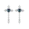 Pendientes Cruz Corazón Zirconia Plata 925