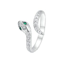 Anillo Serpiente Zirconia y Plata Esterlina