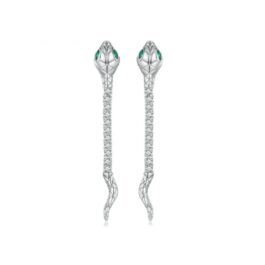 Pendientes Serpiente Zirconia y Plata Esterlina