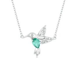 Colgante Colibrí Zirconia Plata 925