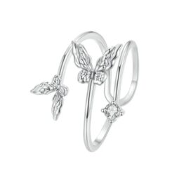 Anillo Mariposas Zirconia y Plata 925