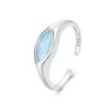 Anillo Ojo Plata Esterlina Chapada en Oro Blanco