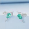 Aretes Colibrí Zirconia Plata 925 - Imagen 2