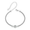 Pulsera Plata Trensada y Moissanita