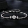 Pulsera Plata Trensada y Moissanita - Imagen 2