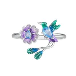 Anillo Colibrí Zirconia Plata 925