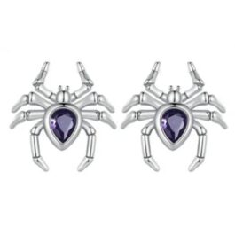 Aretes Araña Plata 925 y Amatista