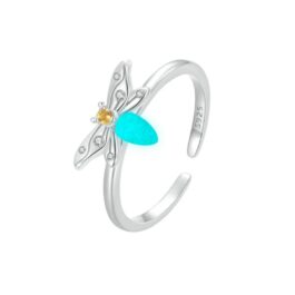 Anillo Mariposa brilla en la oscuridad Plata 925