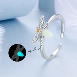 Anillo Mariposa brilla en la oscuridad Plata 925