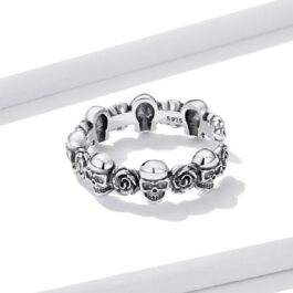 Anillo Calaveras y Rosas Plata 925