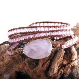 Pulsera Cuarzo Rosa 3 vueltas | Amor