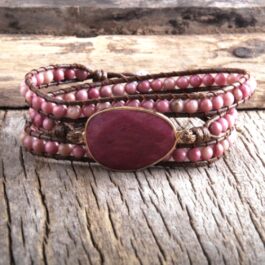 Pulsera Jaspe Rosa 3 vueltas | Tranquilidad