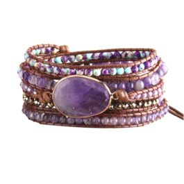 Pulsera Amatista Natural 5 vueltas | Equilibrio