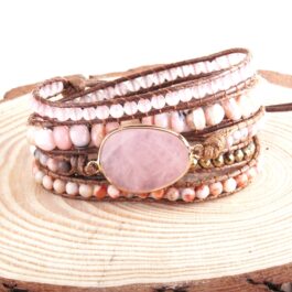 Pulsera Cuarzo Rosa 5 vueltas | Amor