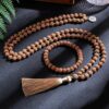 Japamala de Rudraksha 108 cuentas autenticas de 5 gajos + Pulsera - Imagen 3