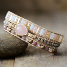 Pulsera Cuarzo Rosa 3 vueltas | Amor