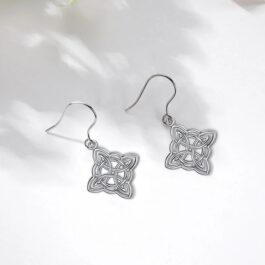 Colgante + Aretes Nudo de Bruja + Cadena Plata 925