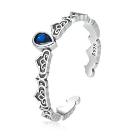 Anillo Zirconia Gota Azul | Flor de Lotto