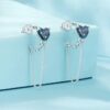 Pendientes Corazón Zirconia Plata 925 - Imagen 2