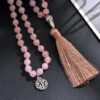 Japamala 108 cuentas Cuarzo Rosa y Plata Tibetana | Amor - Imagen 2