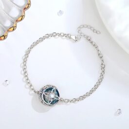 Pulsera Nudo de Bruja en Plata 925 y Cristal | Protección