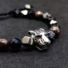 Pulsera Jaguar Pirita, Ónix, Turmalina Negra, Broncita y Hematita | Protección Riqueza - Imagen 2