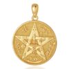 Colgante Estrella Tetragrámaton Plata 925 baño de Oro 18k 6.48g
