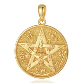 Colgante Estrella Tetragrámaton Plata 925 baño de Oro 18k 6.48g