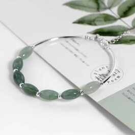 Pulsera Jade Verde Plata 925 | Amor