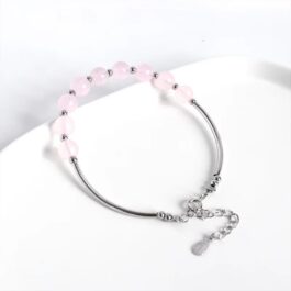 Pulsera Plata 925 Cuarzo Rosa |  Amor