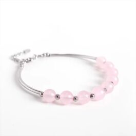 Pulsera Plata 925 Cuarzo Rosa |  Amor