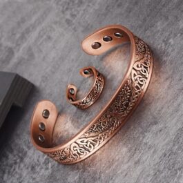 Pulsera + Anillo Cobre Magnéticos Árbol | Energía Sanación