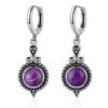 Pendientes Vintage Plata y Piedra Amatista | Protección