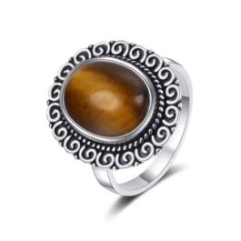 Anillo Vintage Plata y Piedra Ojo de Tigre | Protección