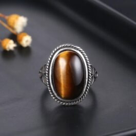 Anillo Vintage Plata y Piedra Ojo de Tigre 6 | Protección