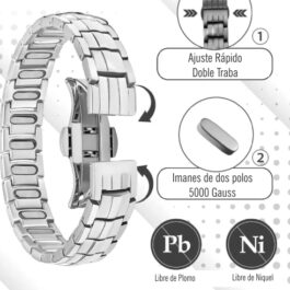 Pulsera Titanio Magnética 5000 Gauss | Máxima Energía Sanación