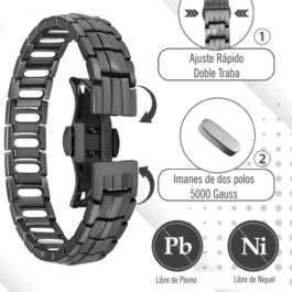 Pulsera Titanio Magnética 5000 Gauss | Máxima Energía Sanación