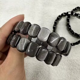 Pulsera Obsidiana Dorada o Plateada | Equilibrio Protección