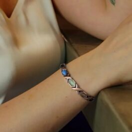 Pulsera Cobre Magnética y Piedras | Energía Sanación