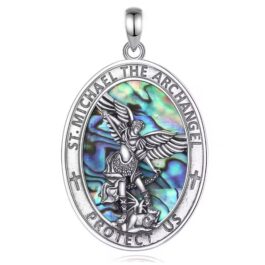 Colgante San Miguel Arcángel Plata 925 Abulón | Protección