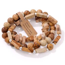 Pulsera Jaspe Paisaje 3 piezas | Equilibrio Protección