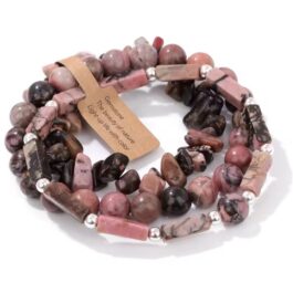 Pulsera Jaspe Rosa 3 piezas | Amor Protección