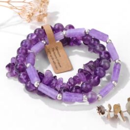 Pulsera Amatista 3 piezas | Equilibrio Protección