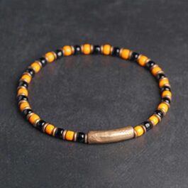 Pulsera Cobre y Cuentas de Cristal Artesanal